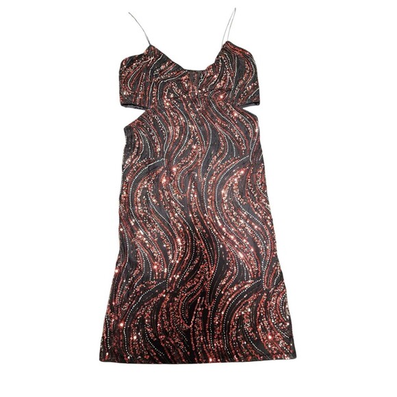 GUESS Women's Taryn Sequinned Side-Cutout Cocktail Dress Size 12 - Picture 8 of 13